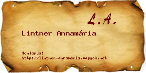 Lintner Annamária névjegykártya
